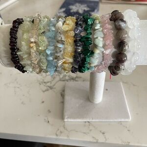 Multicolor Gemstone Chip and round Bracelets
